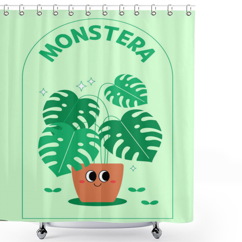 Personality  Cute Plant Vector Illustration Shower Curtains