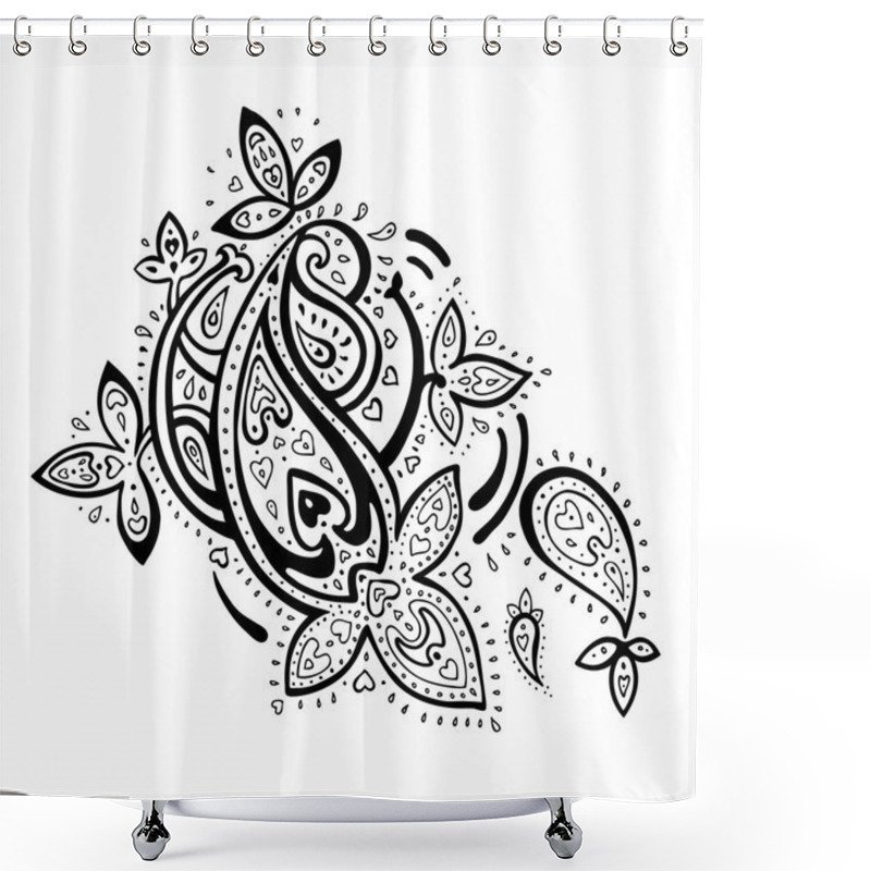 Personality  Hand Drawn Paisley Ornament. Shower Curtains