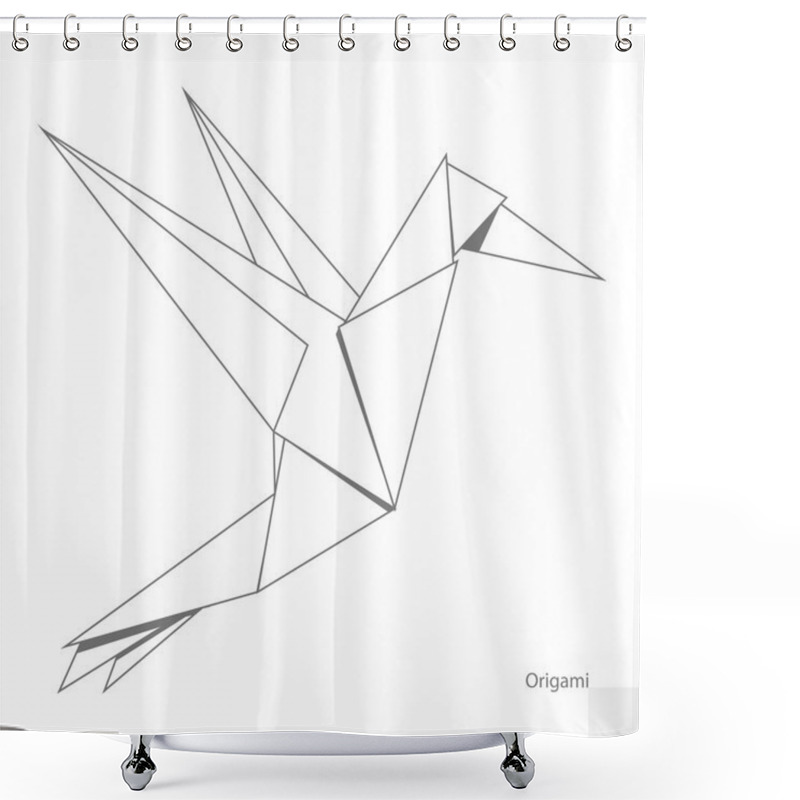 Personality  Origami Paper Bird Vector Illustration Shower Curtains