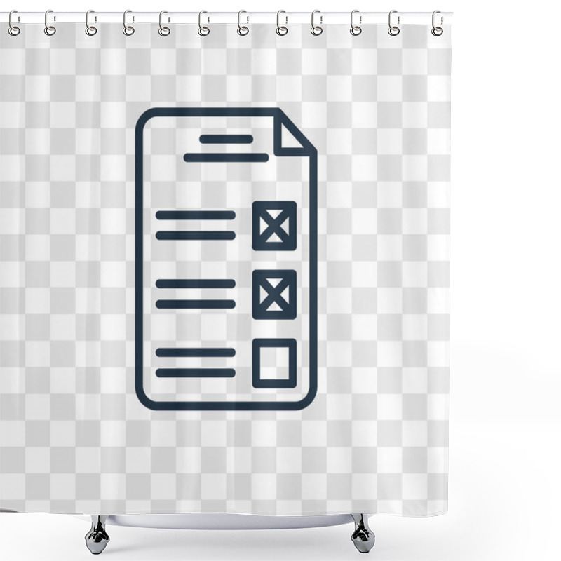 Personality  Test Vector Icon Isolated On Transparent Background, Test Logo Concept Shower Curtains