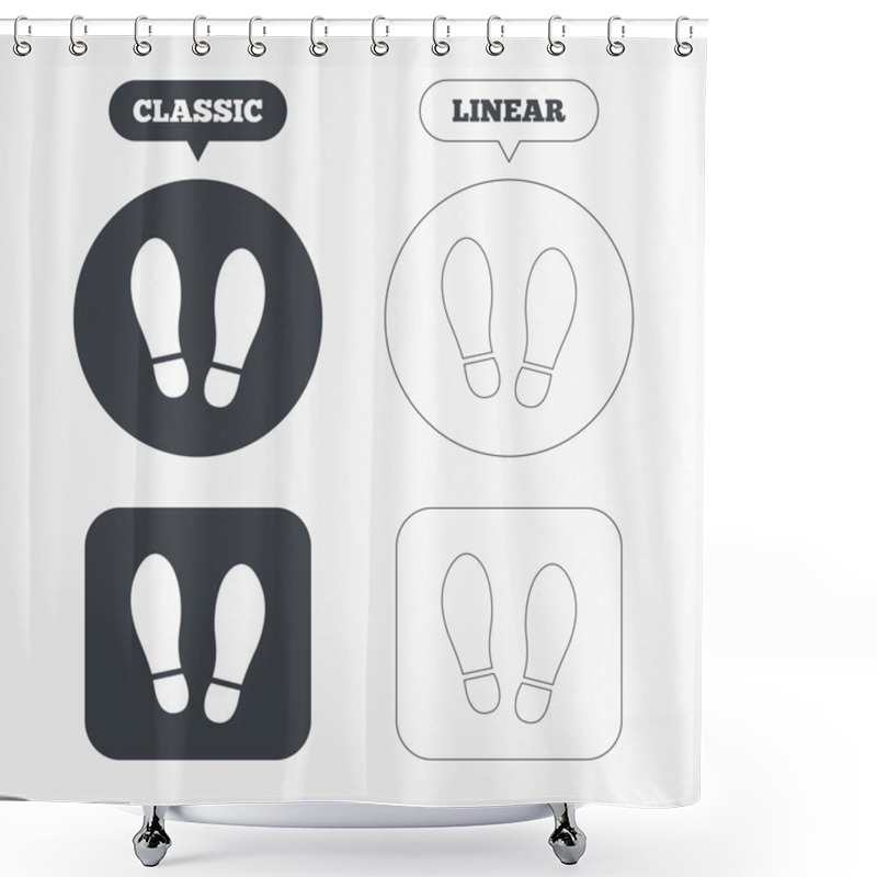 Personality  Shoes Print Icons Shower Curtains