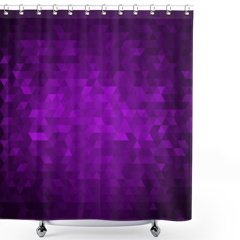 Personality  Vector Abstract Modern Background With Purple Triangles Shower Curtains