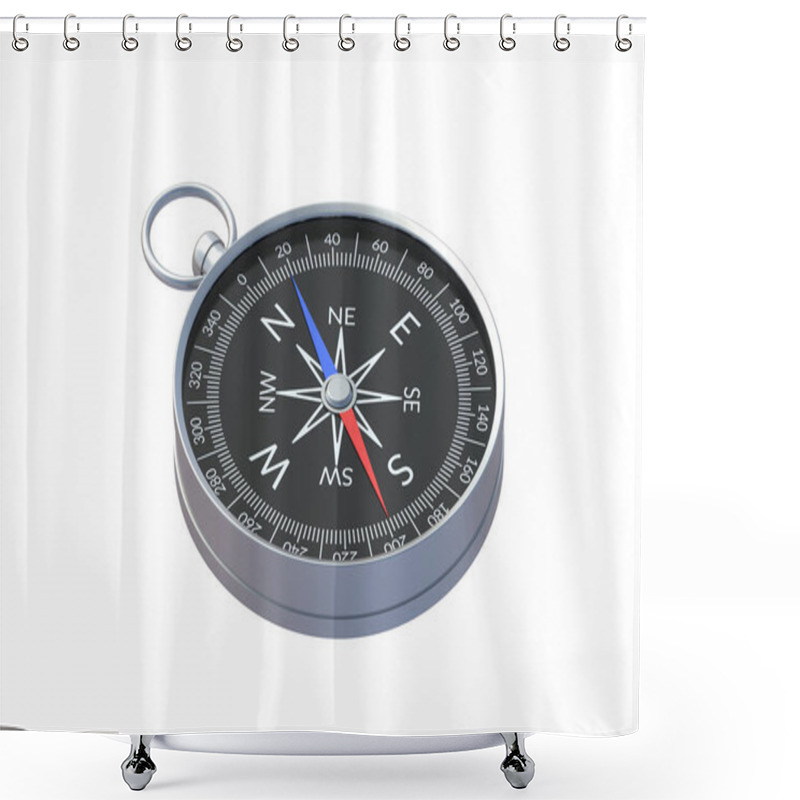 Personality  Compass Isolated On White Background. 3d Rende Shower Curtains