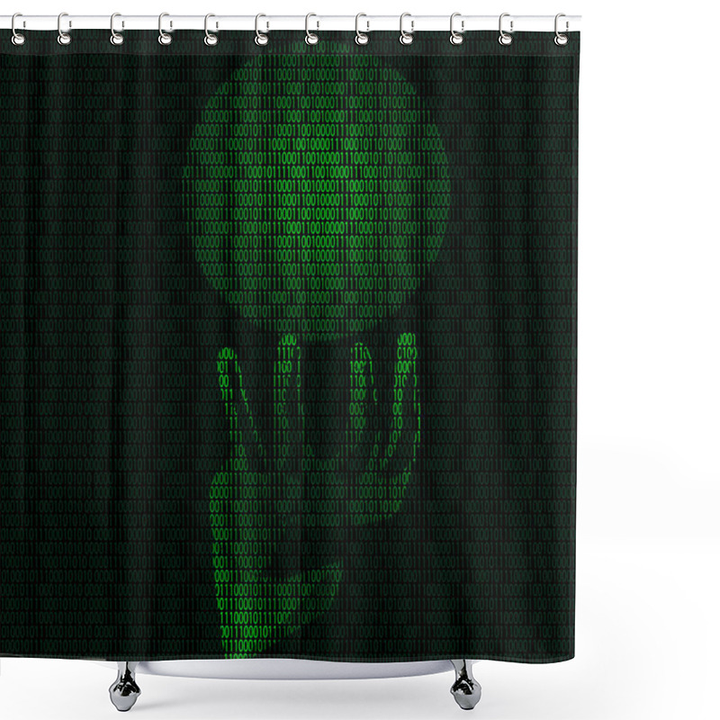 Personality  Hand And Magic Sphere Of Binary Code Shower Curtains