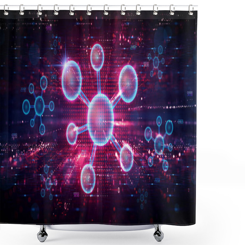 Personality  Computational Chemistry - Area Of Chemistry That Uses Computer Simulations To Assist In Solving Complex Chemical And Biochemical Problems - Conceptual Illustration Shower Curtains