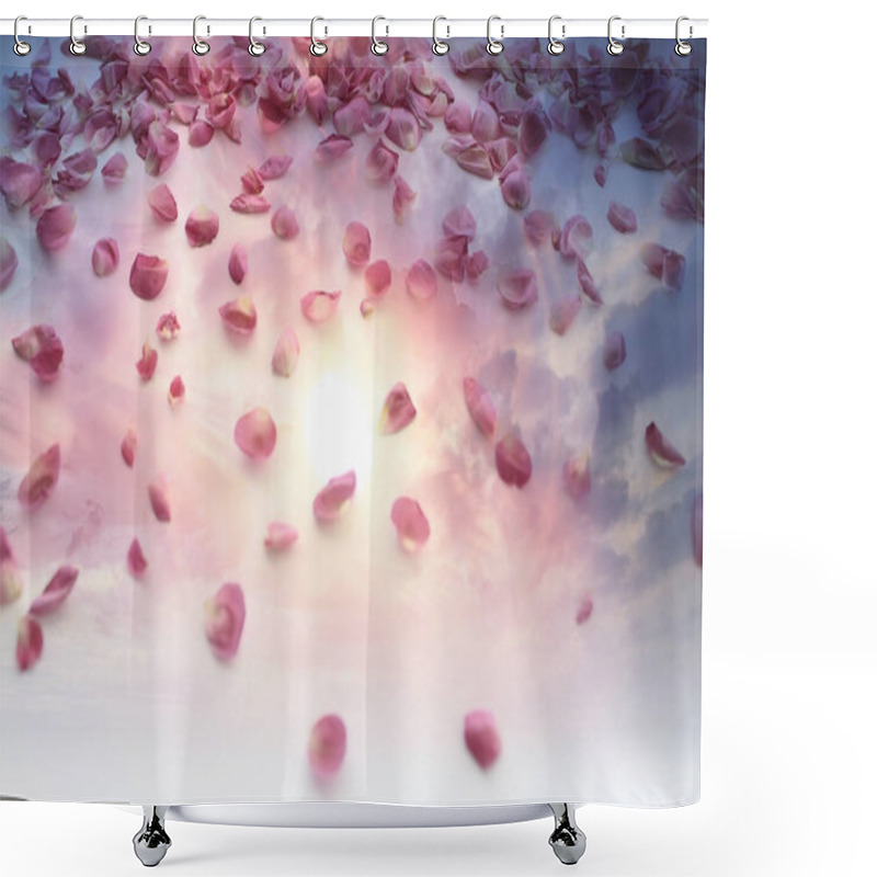 Personality  Pink And Red Petals Background / Abstract Aroma Background, Spa Pink Petals Shower Curtains