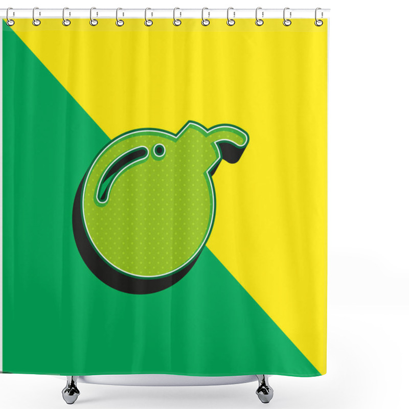 Personality  Bomb Antivirus Danger Symbol Green And Yellow Modern 3d Vector Icon Logo Shower Curtains