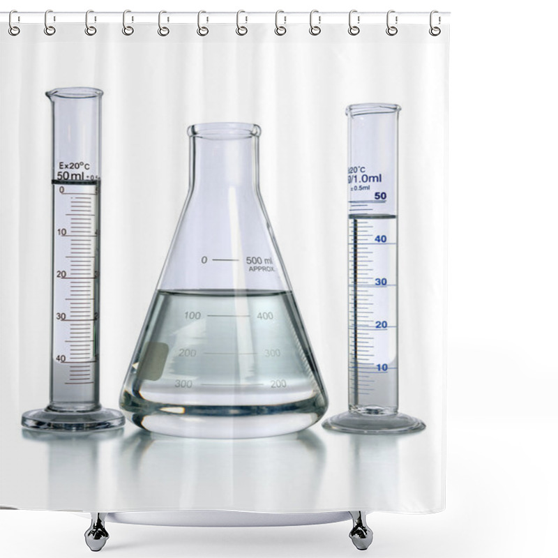 Personality  Laboratory Glassware With Liquids Shower Curtains