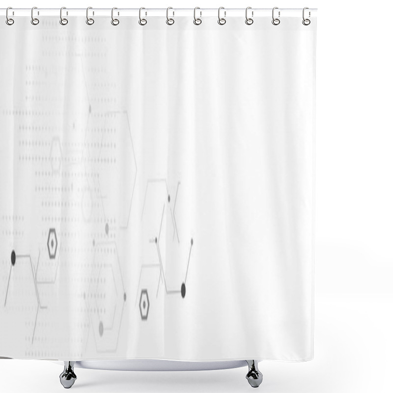 Personality  Abstract Technology Futuristic Background Consist With Geometric Pattern. Shower Curtains