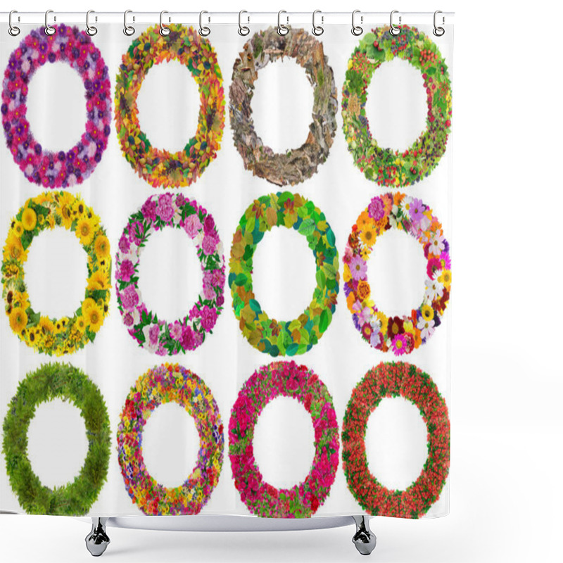 Personality  Frames From  Flowers Isolated Shower Curtains