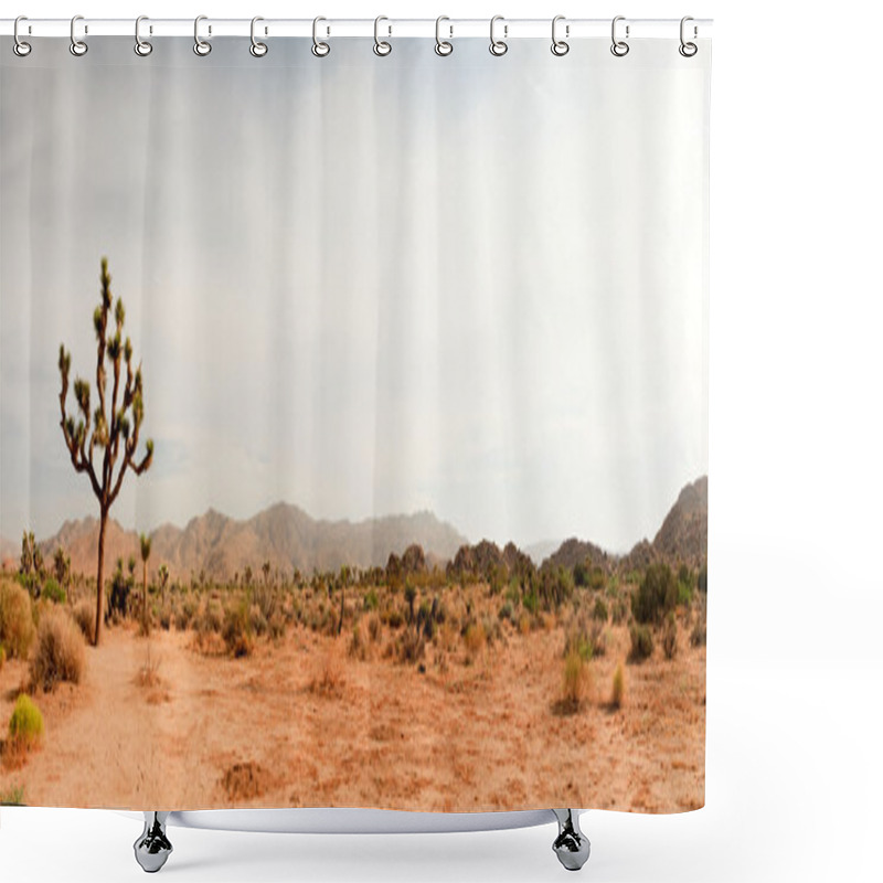 Personality  Panorama Landscape Of Joshua Tree National Park, USA. Shower Curtains