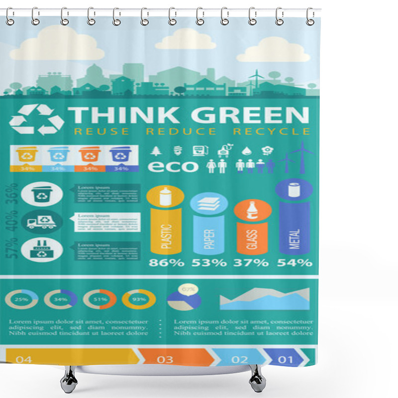 Personality  Utility Ecological Infographics Shower Curtains