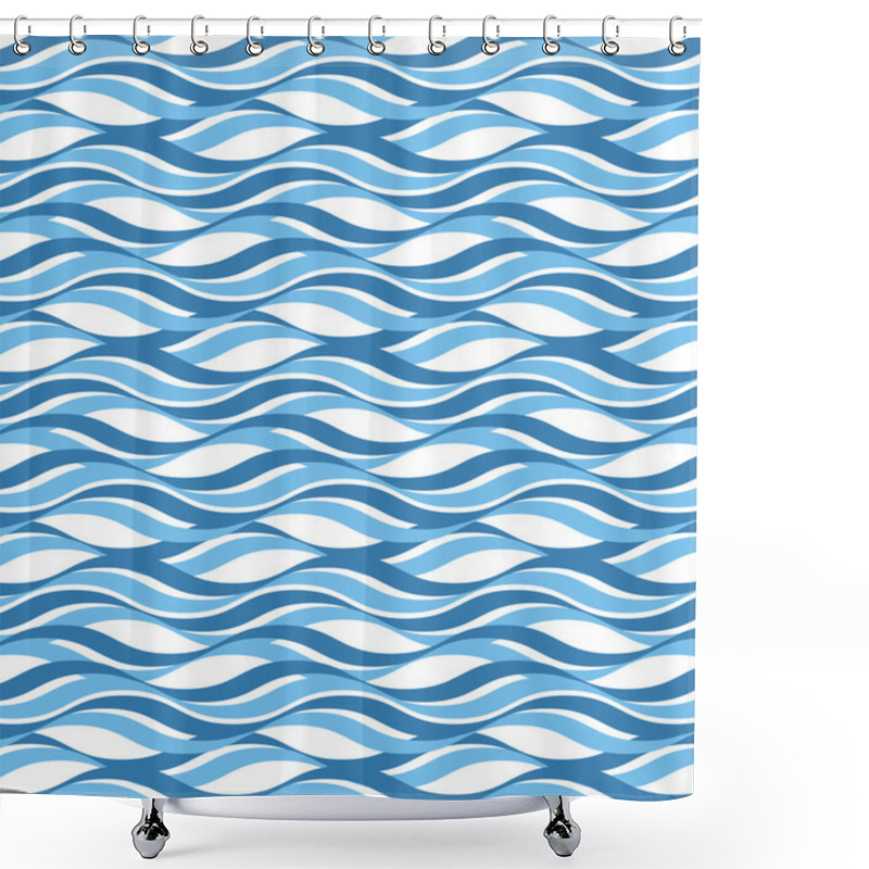 Personality  Abstract Wavy Ocean Background Shower Curtains