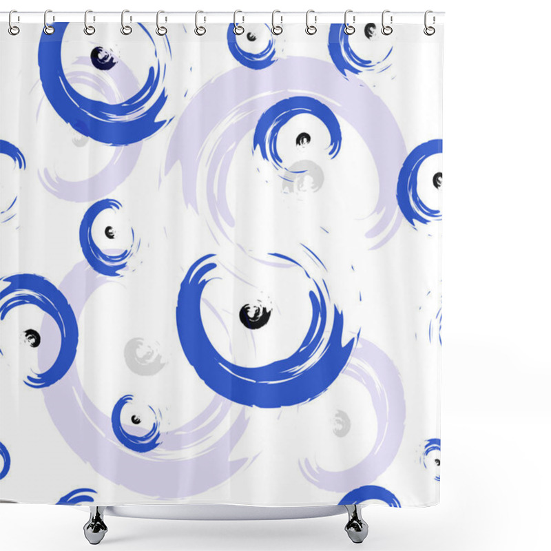 Personality  Seamless Tileable Texture With Blue Greek Evil Eye Shower Curtains