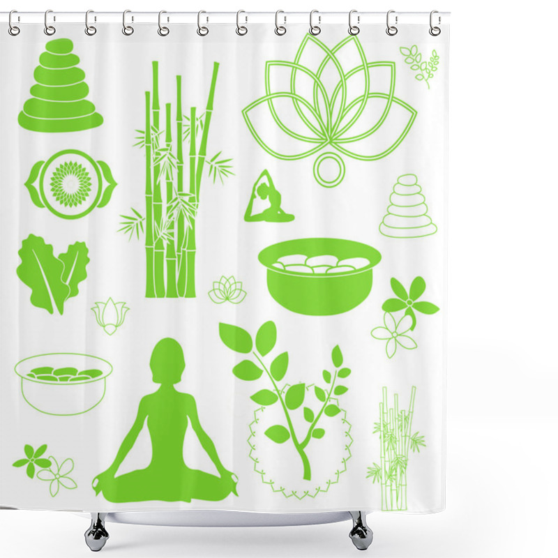 Personality  Vector Spa Meditation Background Shower Curtains