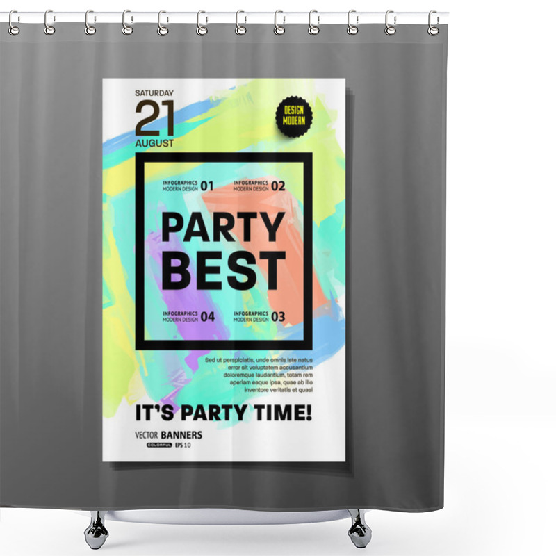 Personality  Poster Template With Paint Splashes Shower Curtains