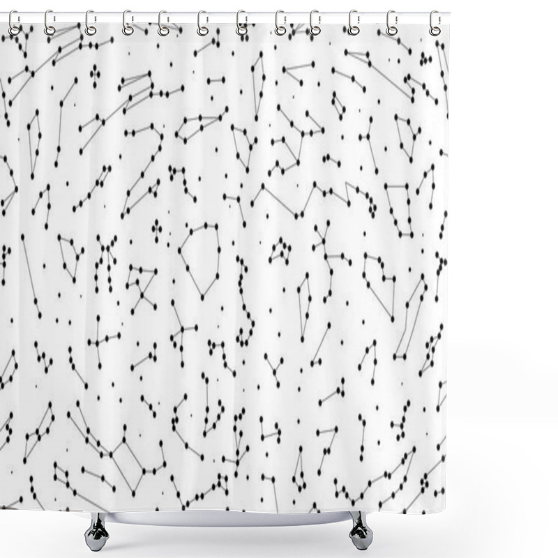 Personality  Vector. Astronomy Different Constellations  On A White Background Shower Curtains