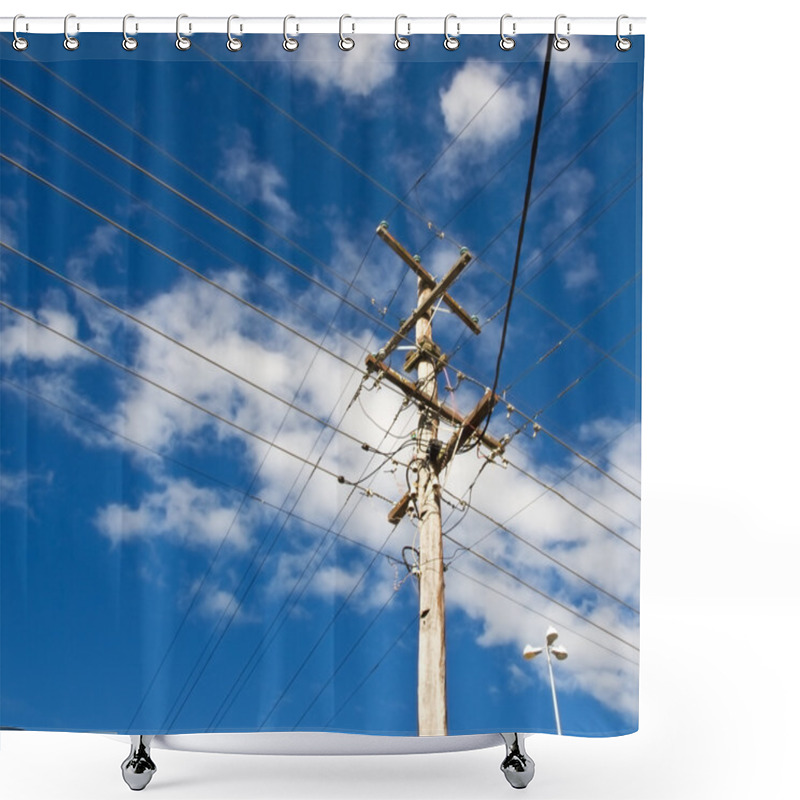 Personality  Power Grid Australian Power Pole Electricity Post Shower Curtains