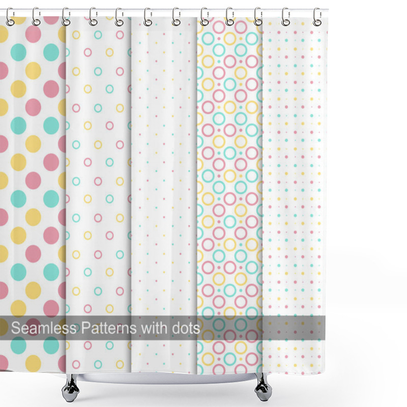 Personality  Collection Of Dotted Seamless Patterns  Shower Curtains