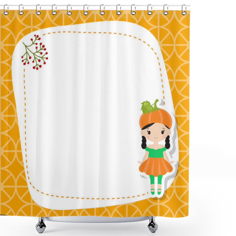 Personality  Greeting Card With Cute Girl . Shower Curtains