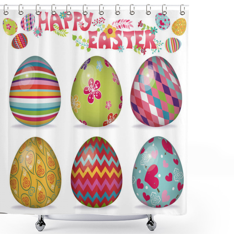 Personality  Easter Eggs Set Shower Curtains