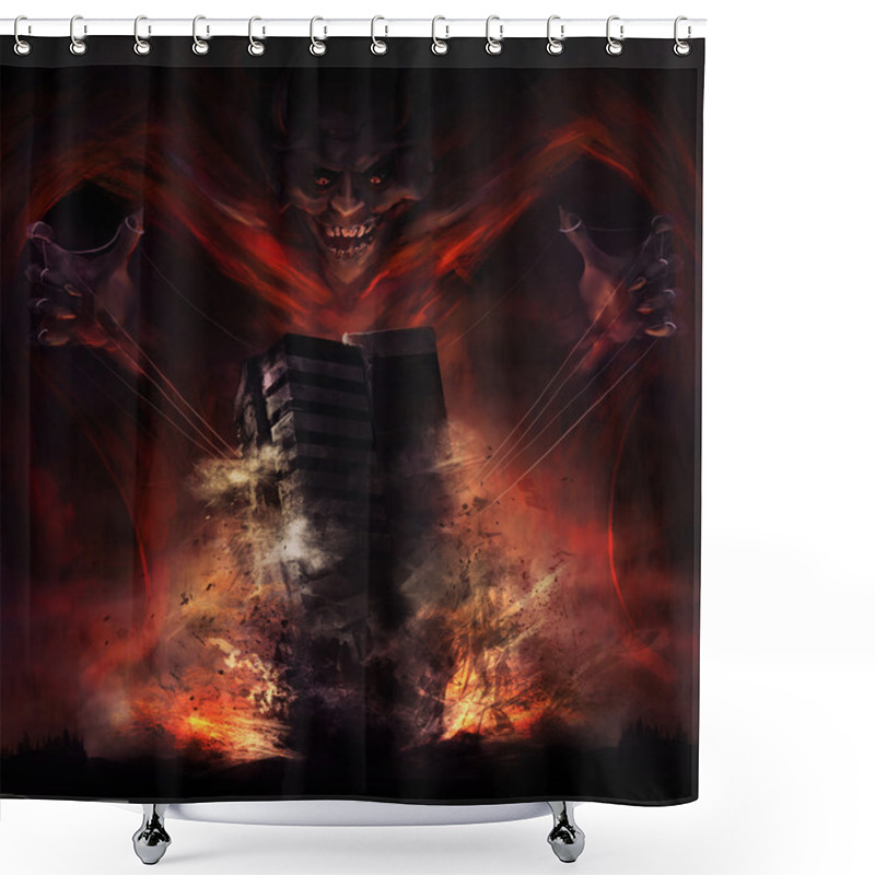 Personality  Devil Destruction Shower Curtains