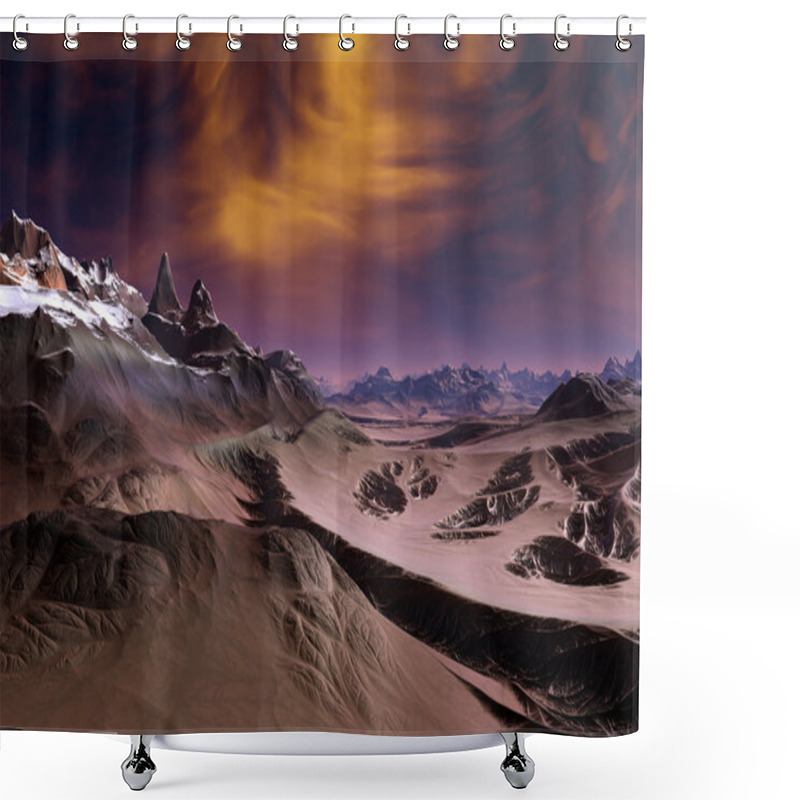 Personality  3d Rendered Fantasy Alien Planet - Illustration Shower Curtains