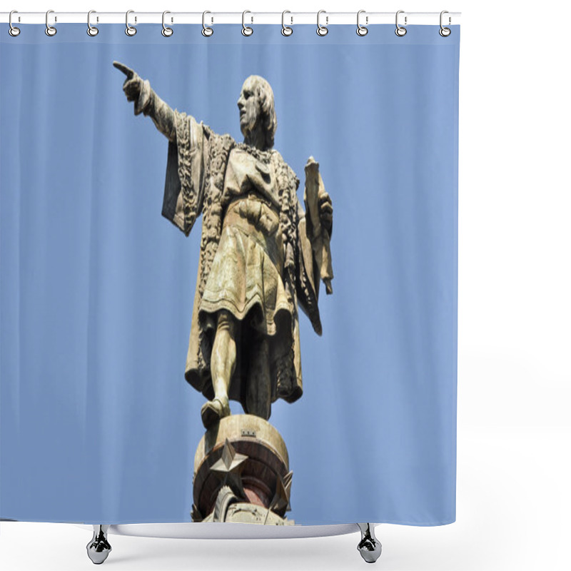 Personality  Christopher Columbus Day Statue Shower Curtains