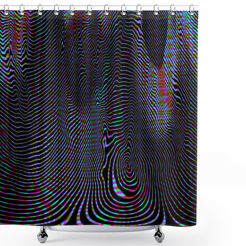 Personality  Wavy Abstract Glitch Effect. Shower Curtains