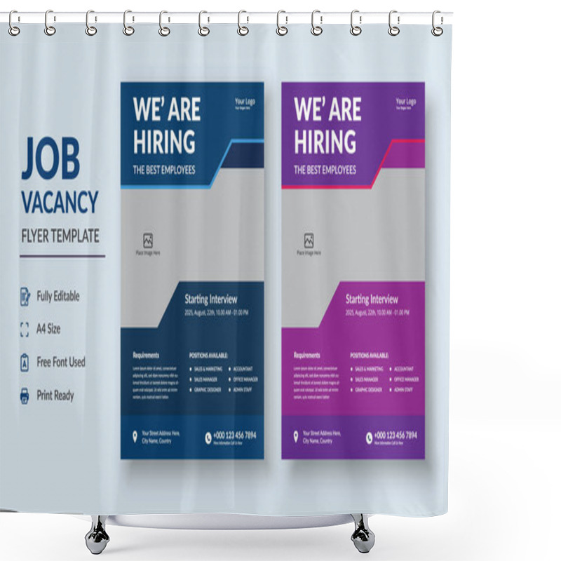 Personality  Job Vacancy Flyer Template, We Are Hiring Job Flyer Template Shower Curtains