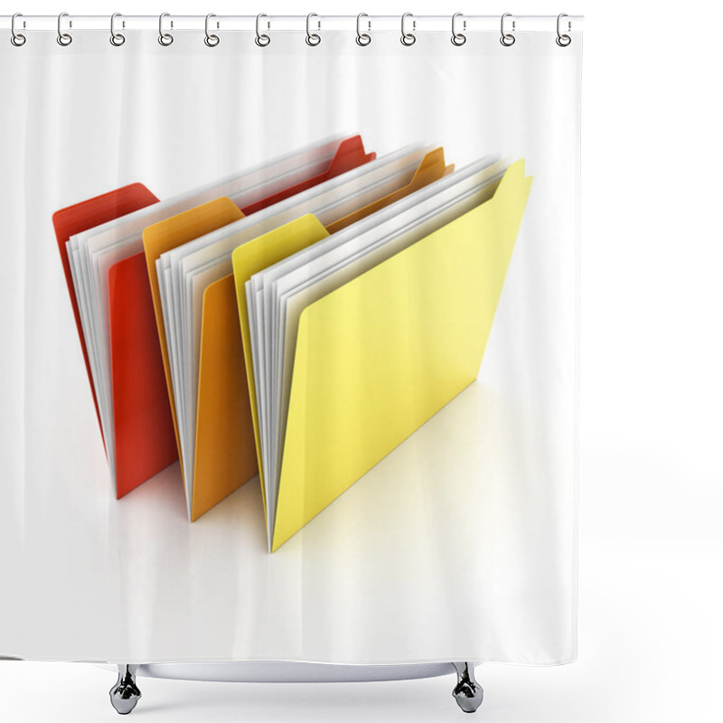 Personality  Folders And Files On White Shower Curtains