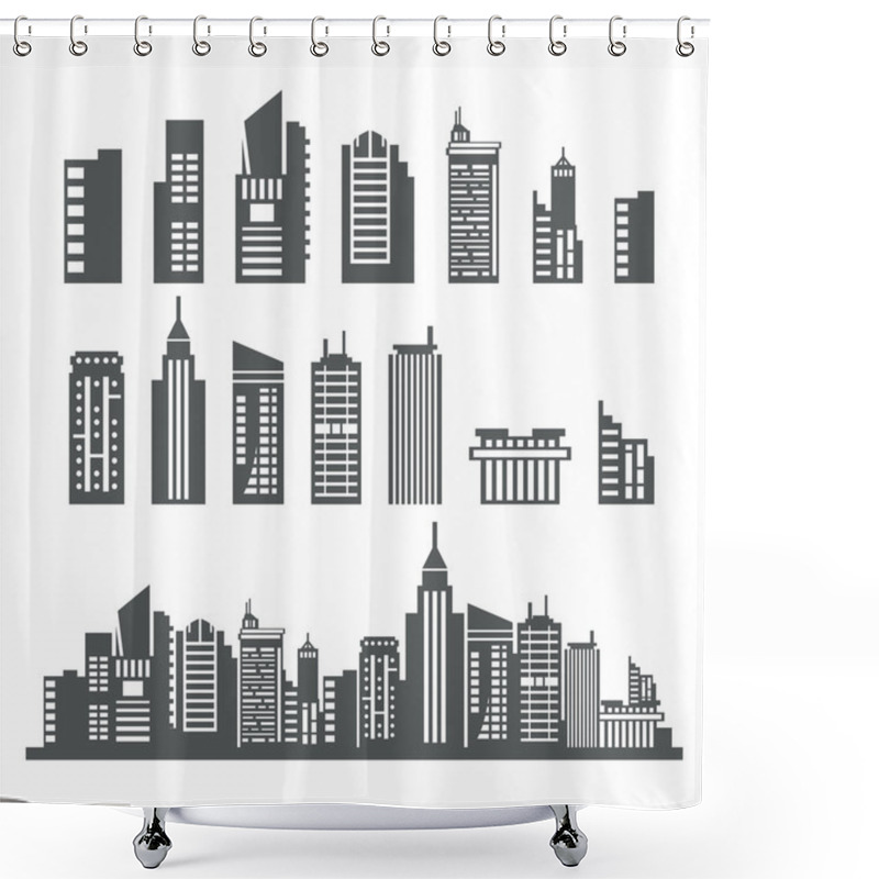 Personality  Building Collection Shower Curtains