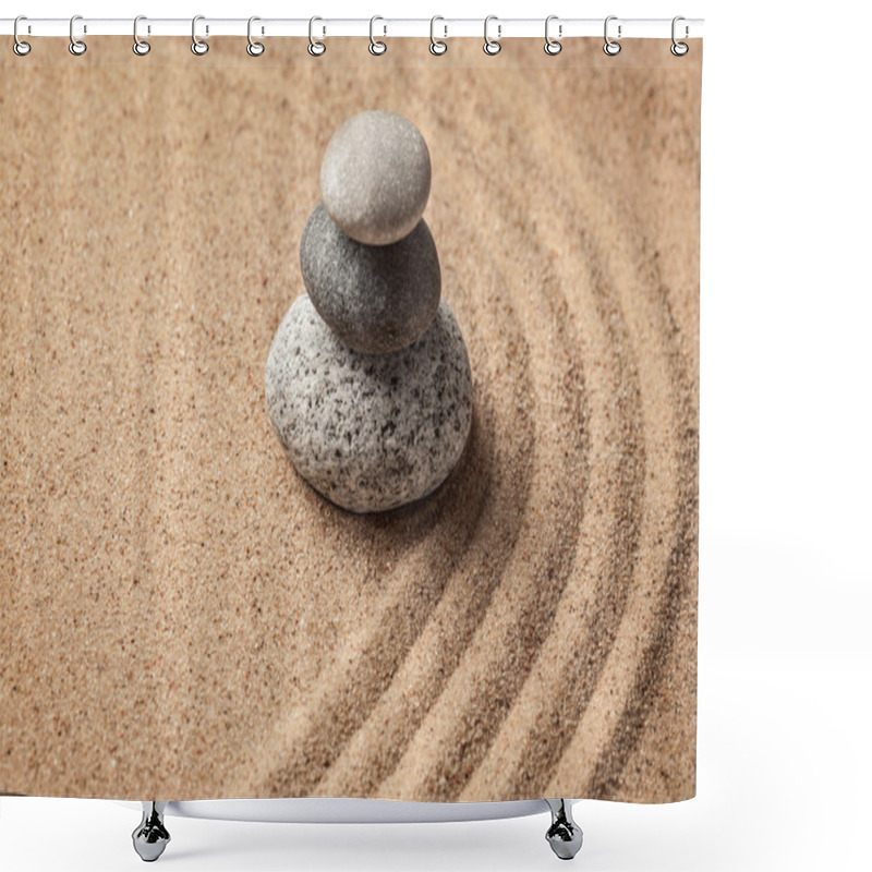 Personality  Japanese Zen Stone Garden Shower Curtains