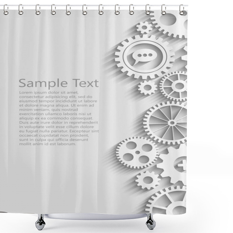 Personality  Gears With Icons Inside Shower Curtains