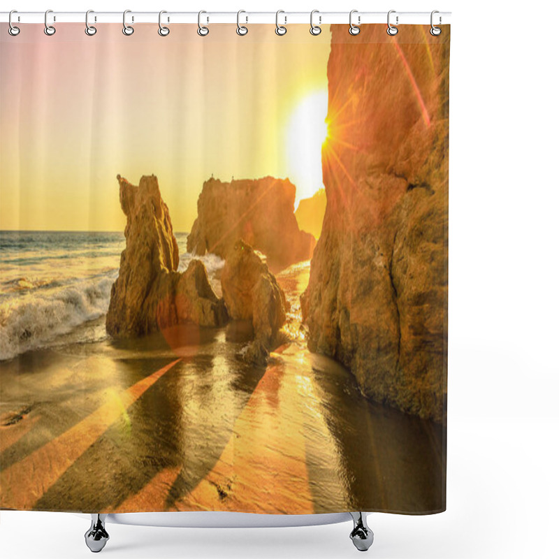 Personality  El Matador Beach Sunset Shower Curtains