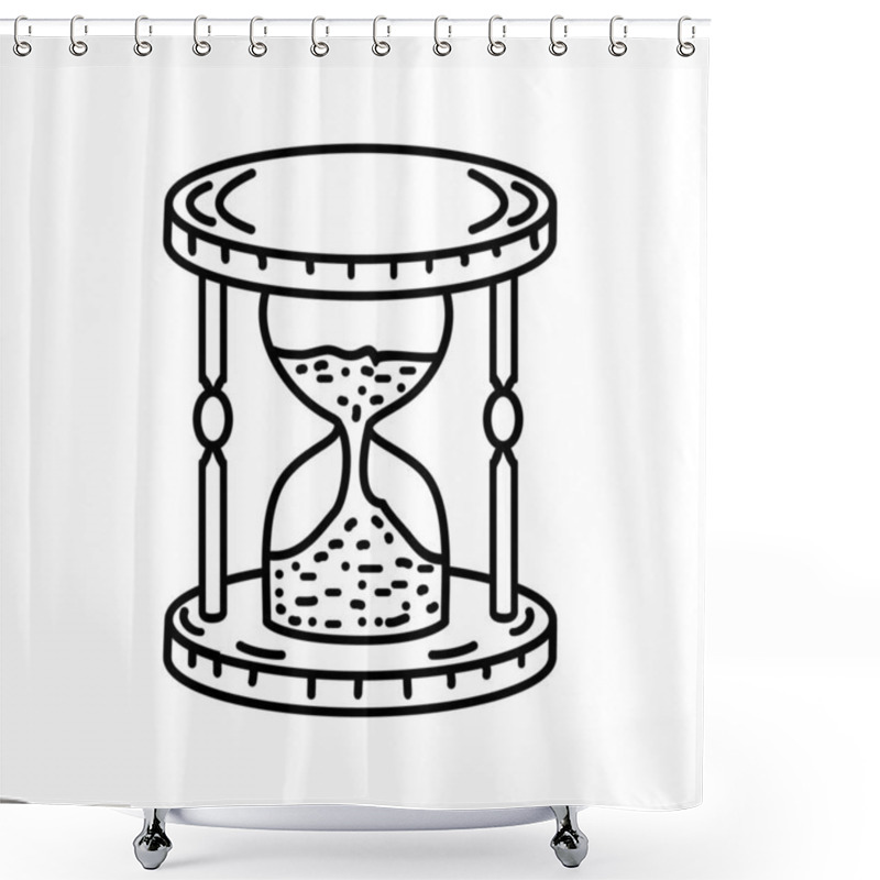 Personality  Glass Hour Icon Vector. Doodle Hand Drawn Or Black Outline Icon Style Shower Curtains