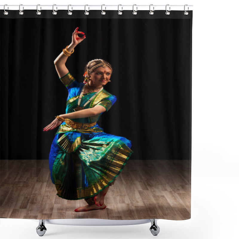 Personality  Woman Dancer Exponent Of Bharatanatyam Shower Curtains