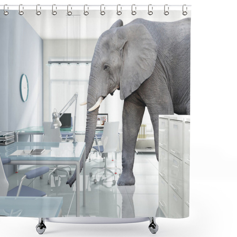 Personality  Elephant In A Room Shower Curtains