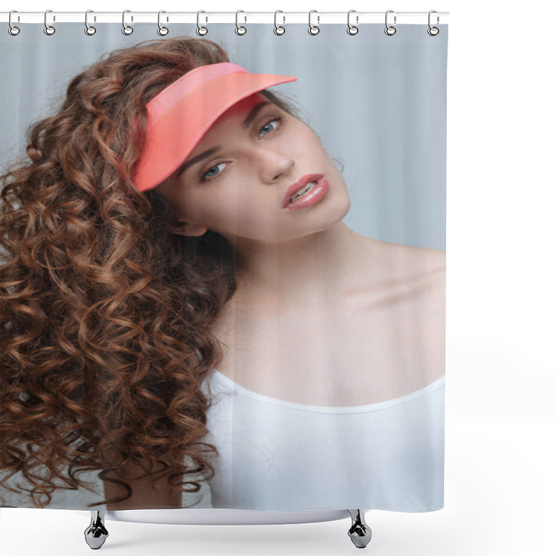 Personality  Beautiful Young Woman  Shower Curtains