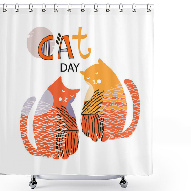 Personality  Cat Day1 Shower Curtains