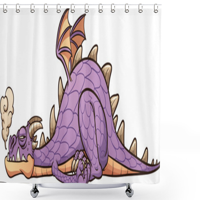 Personality  Lazy Purple Dragon Shower Curtains