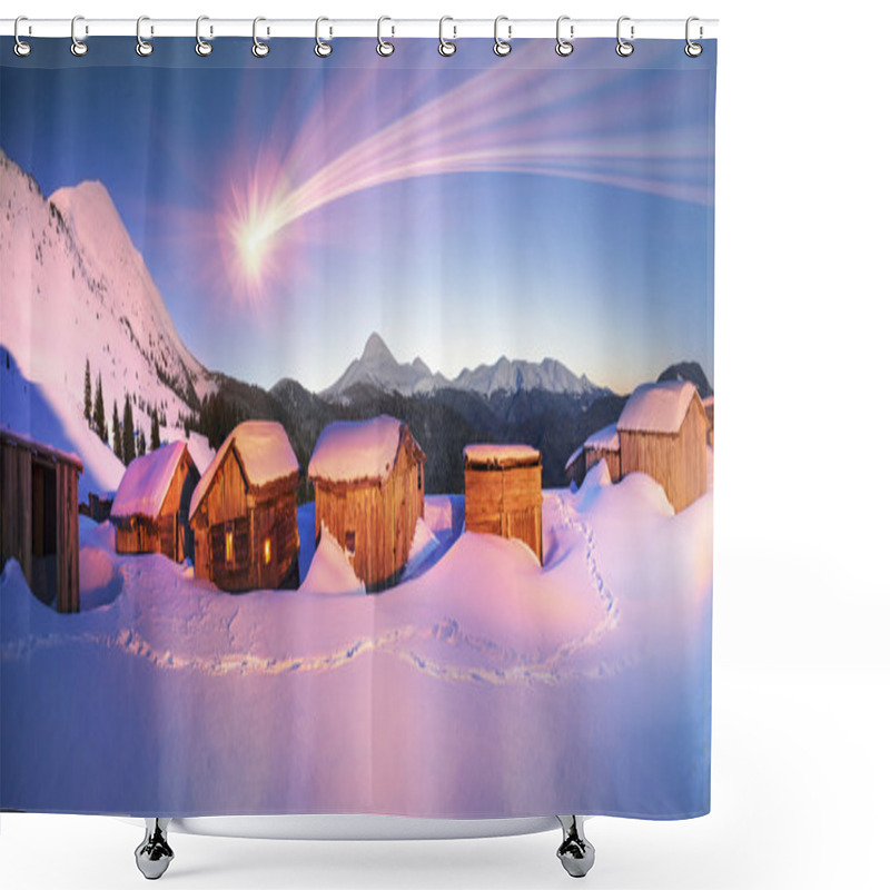 Personality  Old Mountain Village Shower Curtains