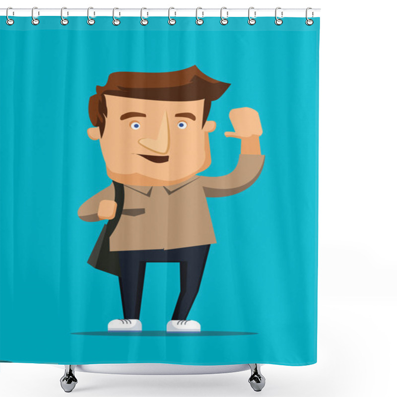 Personality  Going On A Tripe Of A Lifetime Vector Illustration Shower Curtains