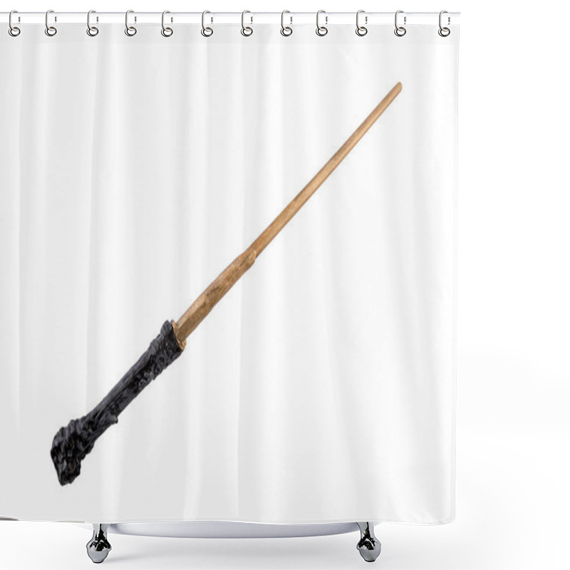 Personality  Golden Magic Wand Isolated On White Background With Clipping Path Shower Curtains