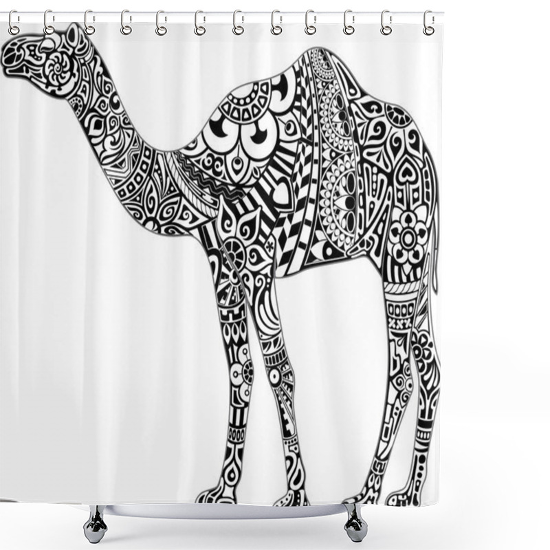 Personality  Camel With Black And White Ornament Shower Curtains