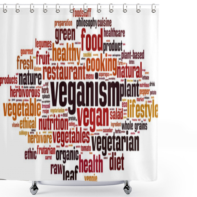 Personality  Veganism Word Cloud Shower Curtains