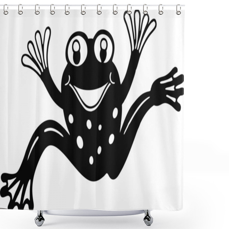 Personality  Discover A Charming Collection Of Animal Silhouettes Featuring An Adorable Piglet, A Cheerful Singing Bird, A Graceful Butterfly, And A Smiling Starfishall On A Clean White Background Shower Curtains