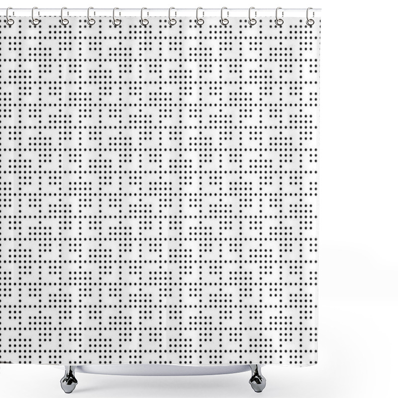 Personality  Seamless Monochrome Dots Square Grid Pattern. Simple Black White Geometric Texture For Fabric And Clothing. Vector Shower Curtains