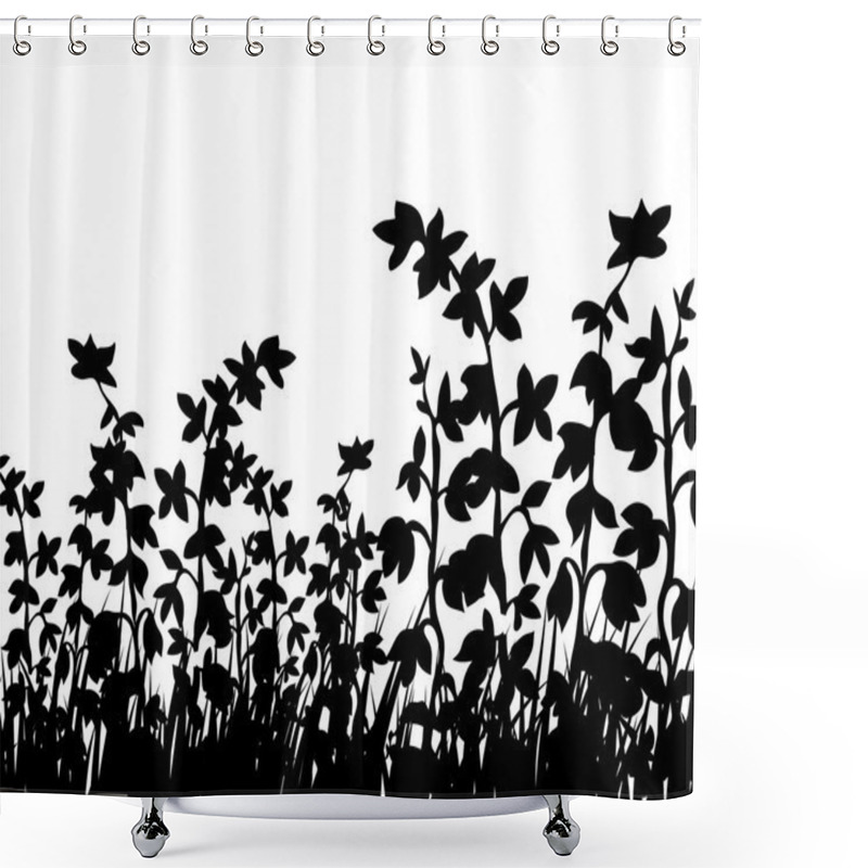 Personality  Flower Silhouettes Shower Curtains