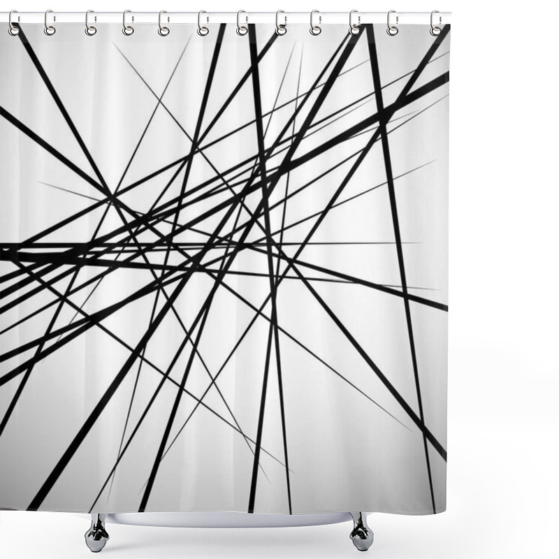 Personality  Random Lines Abstract Background. Modern, Minimal (contemporary) Shower Curtains